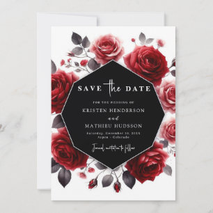 Save The Date Mariage rouge Boho Crimson