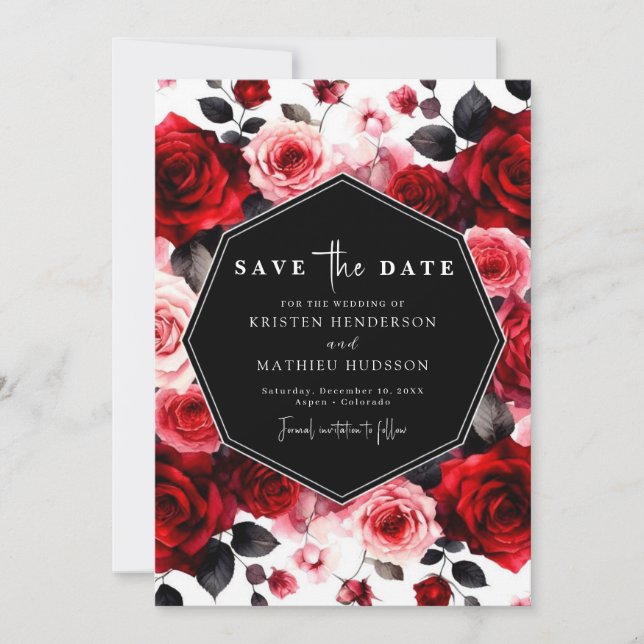 Save The Date Mariage rouge Crimson joueur minimal (Devant)
