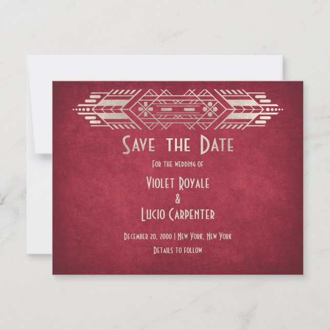 Save The Date Mariage rouge Geek de jeu vidéo (Devant)