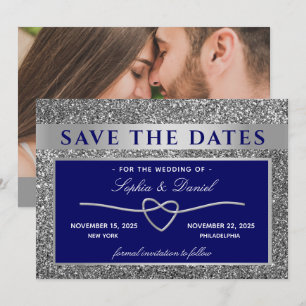 Save The Date Mariage Royal Bleu Enregistrer La Date