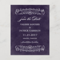 Mariage Rustique Chic Enregistrer La Date - Violet