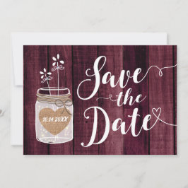 Save The Date Mariage Rustique Moderne en Bocal Mason - Épargnez