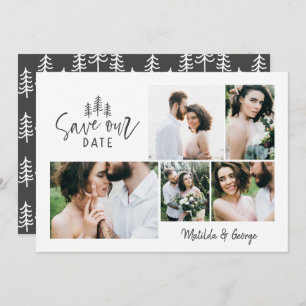 Save The Date mariage rustique multi-photo moderne