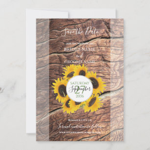 Save The Date Mariage Rustique Tournesol Enregistrer La Date