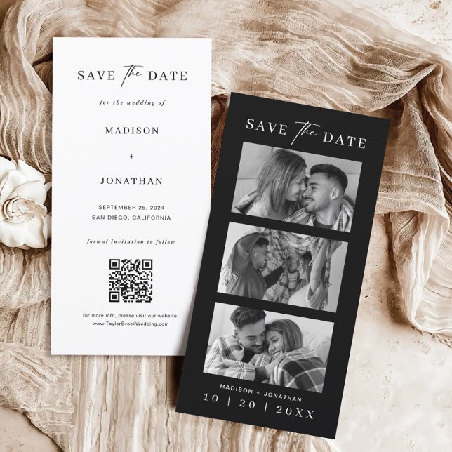 Save The Date Mariage Signet noir et blanc de la photothèque (Créateur téléchargé)