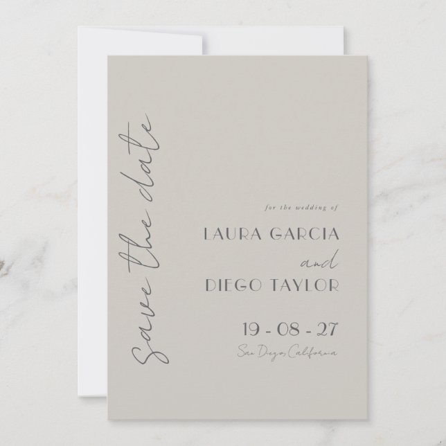 Save The Date Mariage simple élégant (Devant)