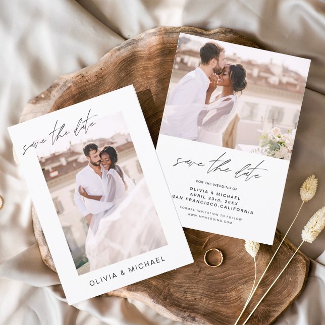 Save The Date Mariage simple Enregistrer la date Photo Minimalis (Créateur téléchargé)