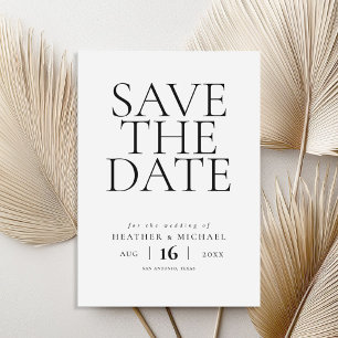 Save The Date Mariage simple et élégant sans photo Enregistrer l