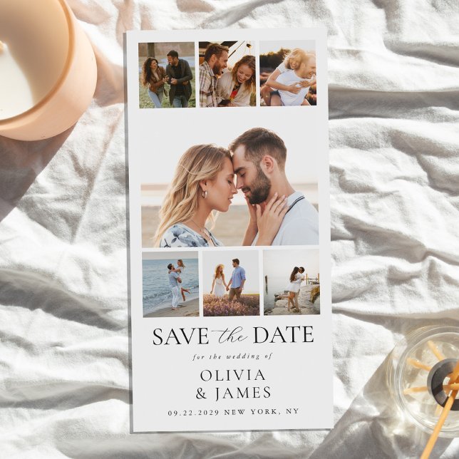 Save The Date Mariage simple et moderne de collage photo (Créateur téléchargé)