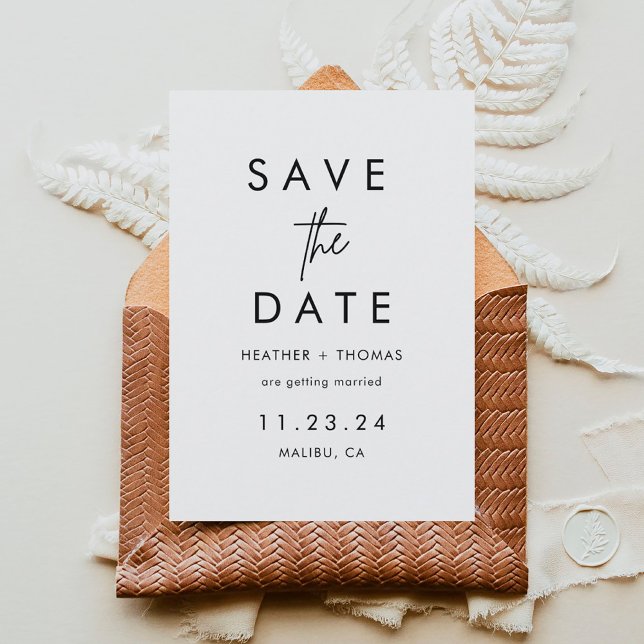 Save The Date Mariage Simple Minimaliste Sans Photo Enregistrer  (Créateur téléchargé)