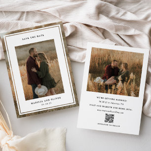 Save The Date Mariage site web QR photo encadrée minimaliste