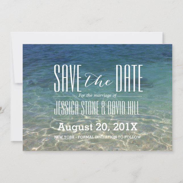 Save The Date Mariage sur la Plage à Sauvegarder la Date (Devant)