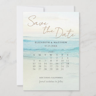 Save The Date Mariage sur la plage au coucher du soleil