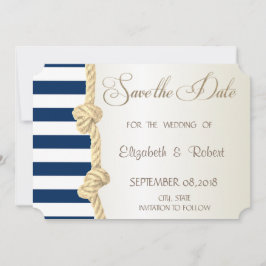 Save The Date Mariage sur la Plage, Corde Marine, Rayures Enregi