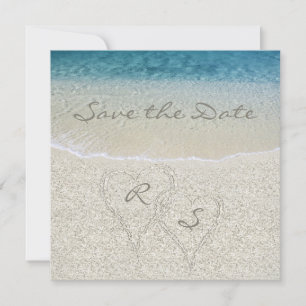 Save The Date Mariage sur la plage sablonneuse pailletée, Enregi