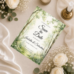 Save The Date Mariage sur le chemin forestier