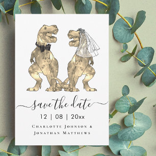 Save The Date Mariage sur le thème des dinosaures