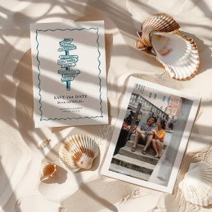 Save The Date Mariage sur le thème du voyage Mariage de destin