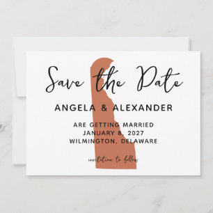 Save The Date Mariage Terracotta Delaware