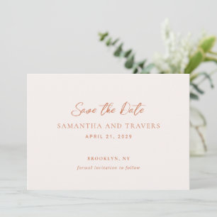 Save The Date Mariage traditionnel Burnt Orange élégant