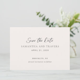 Save The Date Mariage traditionnel gris élégant