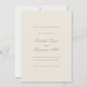Save The Date Mariage traditionnel ivoire élégant