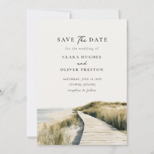 Save The Date Mariage tranquille de Nouvelle-Angleterre sur la p