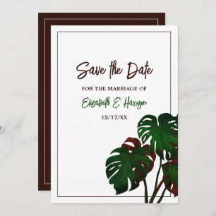 Save The Date Mariage tropical de la plage de Monstera