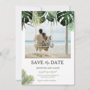 Save The Date Mariage tropical Enregistrer la date Photo Fern Mo