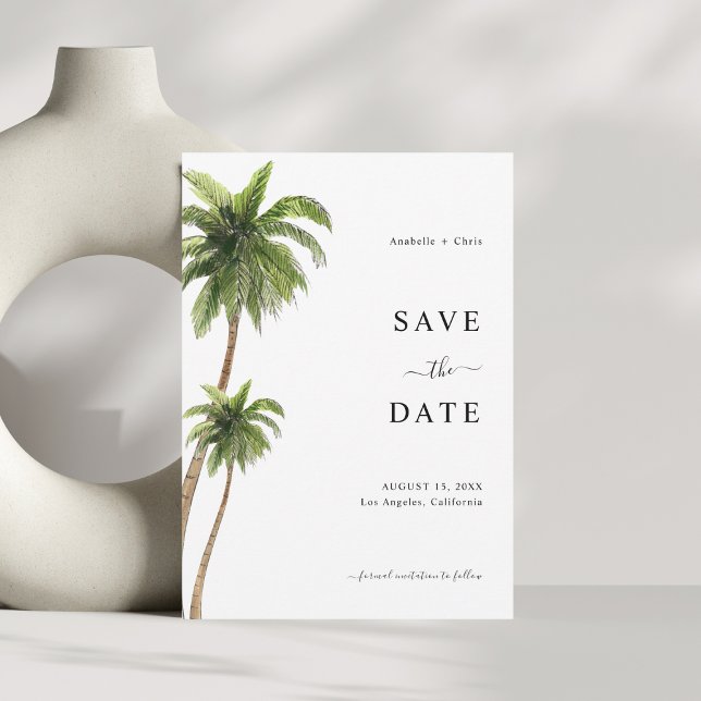 Save The Date Mariage Tropical sous les Palmiers sur la Plage (Créateur téléchargé)