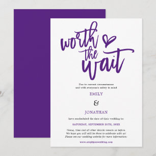 Save The Date Mariage vaut le  d'attente violet