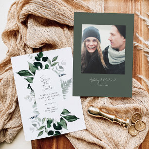 Save The Date Mariage vert rustique Enregistrer la date