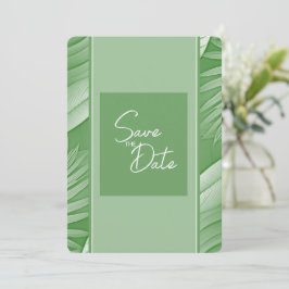 Save The Date Mariage Vert Tropical Enregistrer La Date Invitati