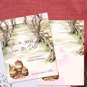 Save The Date Mariage vinicole rustique chic inspiré par la Grap