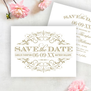 Save The Date Mariage vintage d'or