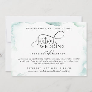 Save The Date Mariage virtuel en ligne, Aquarelles élégantes