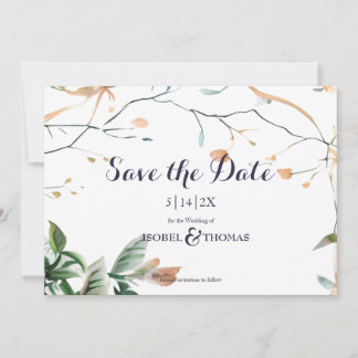 Save The Date Mariage Whimsical Boho fleur sauvage