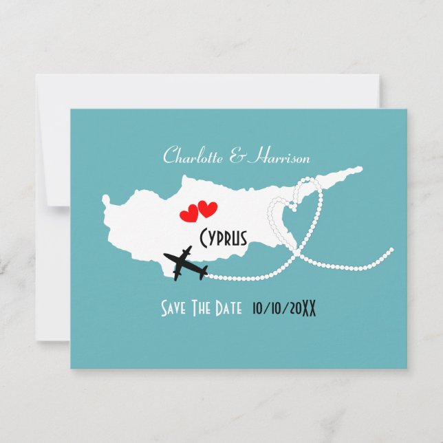 Save The Date Mariages à l'étranger Chypre Enregistrer la date (Devant)