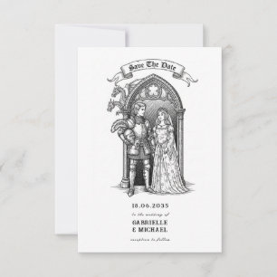 Save The Date Marié Chevalier Gothique Médiéval