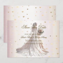 Mariée d'hiver rose Golden Shiny Hearts