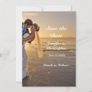 Save The Date Mariée et chambre sur Sunset Beach Économisez la c