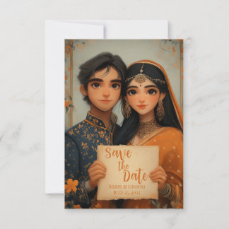 Save The Date Mariée et mariée indienne