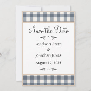 Save The Date Marine Bleue Plaid Foyer Pays Wreath