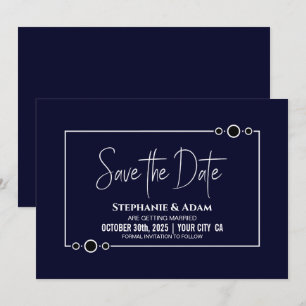 Save The Date Marine Blue Wedding Enregistrer la date