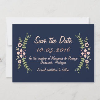 Save The Date Marine Floral Enregistrer la date