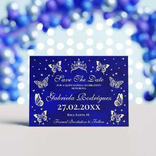 Save The Date Marine moderne Blue Gold 15e anniversaire Quinceañ