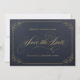 Save The Date Marine or élégante calligraphie enregistrer la dat