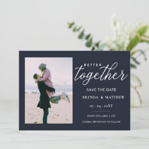 Save The Date Marine Script Better Together Minimal Simple Photo