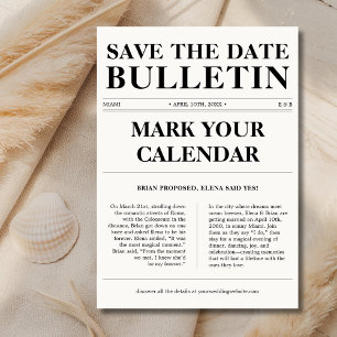 Save The Date Mark Calendar Classic Bulletin Mariage de journal
