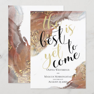 Save the Date Marmorfarben Gold und Bronze Einladung